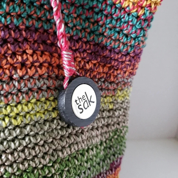 The Sak Womans Woven/Crochet Cambria Multi-colored Hobo Bag. - Picture 5 of 9